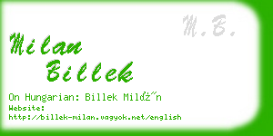 milan billek business card